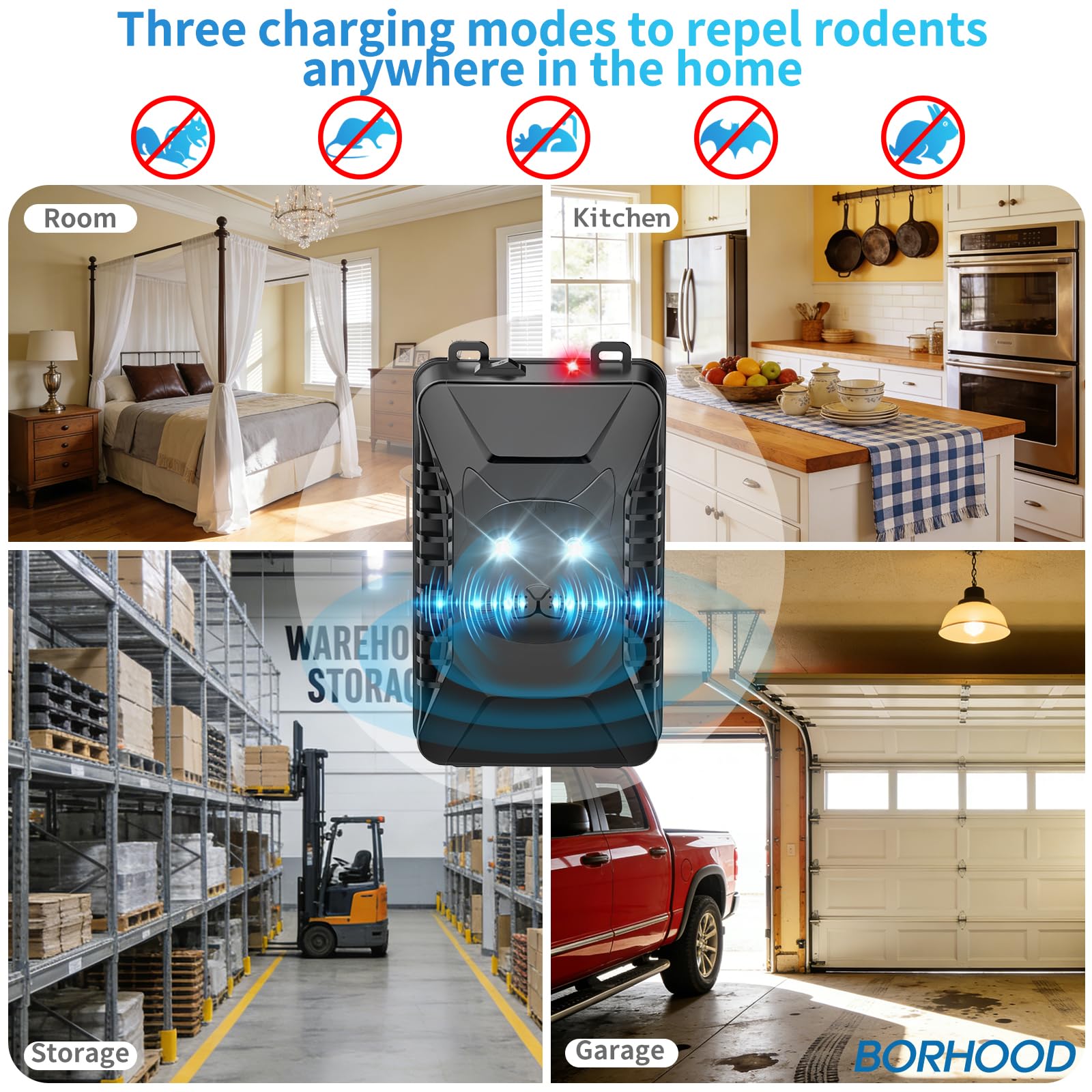 BORHOOD wired with cable ties under hood demonstrating secure installation
