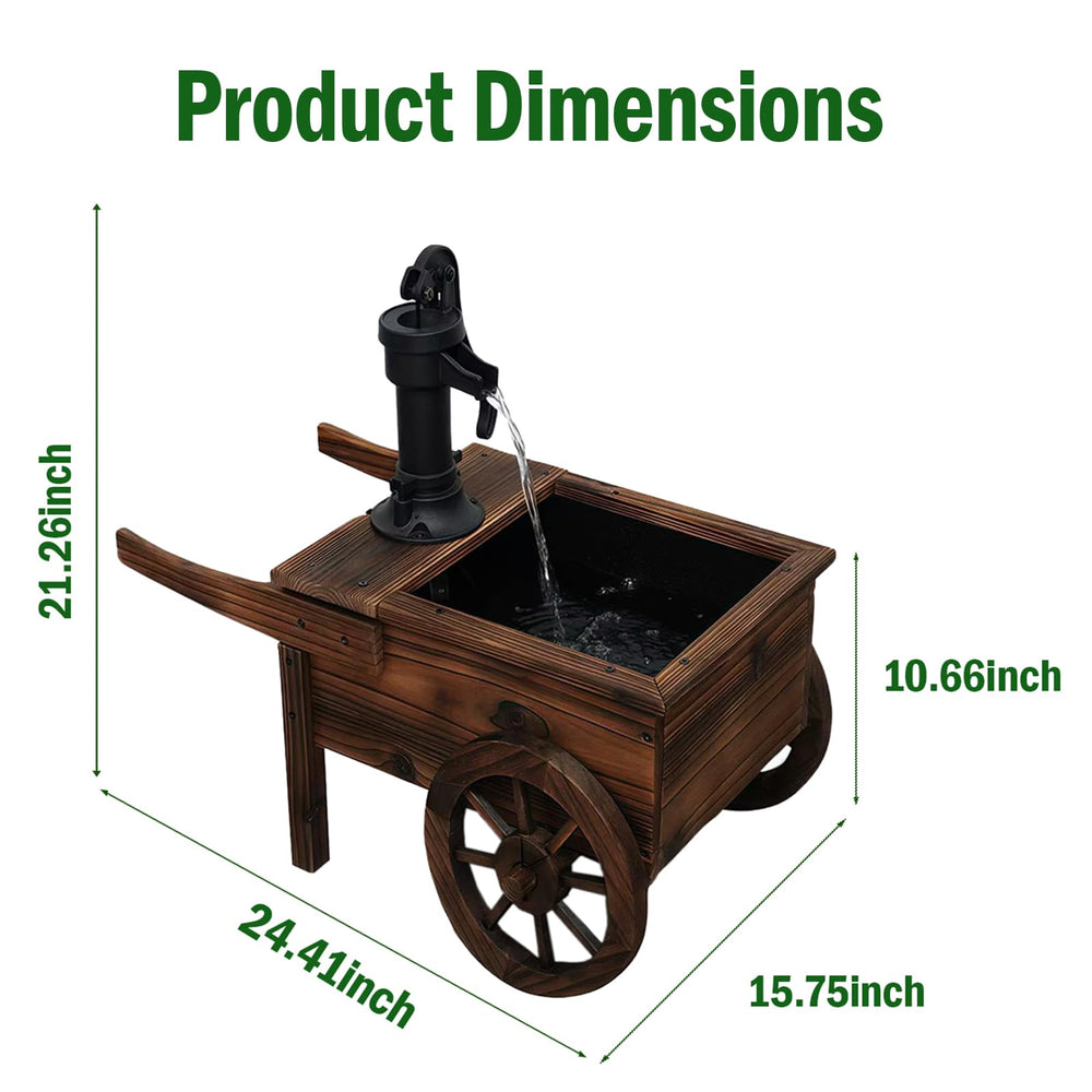 Borsynium fountain on patio at dusk adding warm light and soothing sound