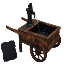 Borsynium front view of freestanding fountain showing rustic charm and easy placement