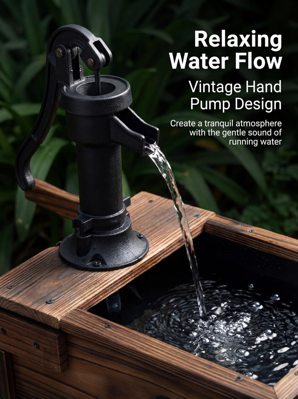 Borsynium solar panel top powering gentle water flow for energy savings