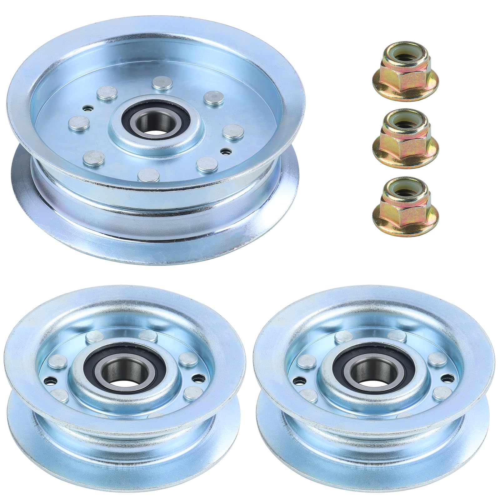 BOSFLAG front view of pulley kit showing complete replacement set and ready-to-install benefit