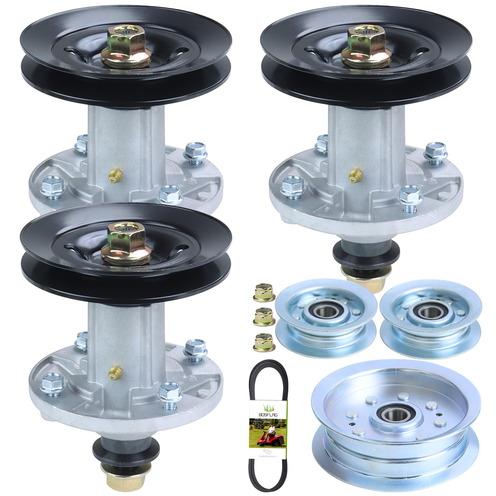 BOSFLAG front pack showing complete spindle kit and value set benefits