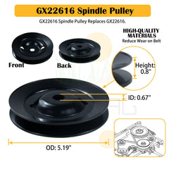 BOSFLAG GX22616 pulley dimensional view highlighting precise fit