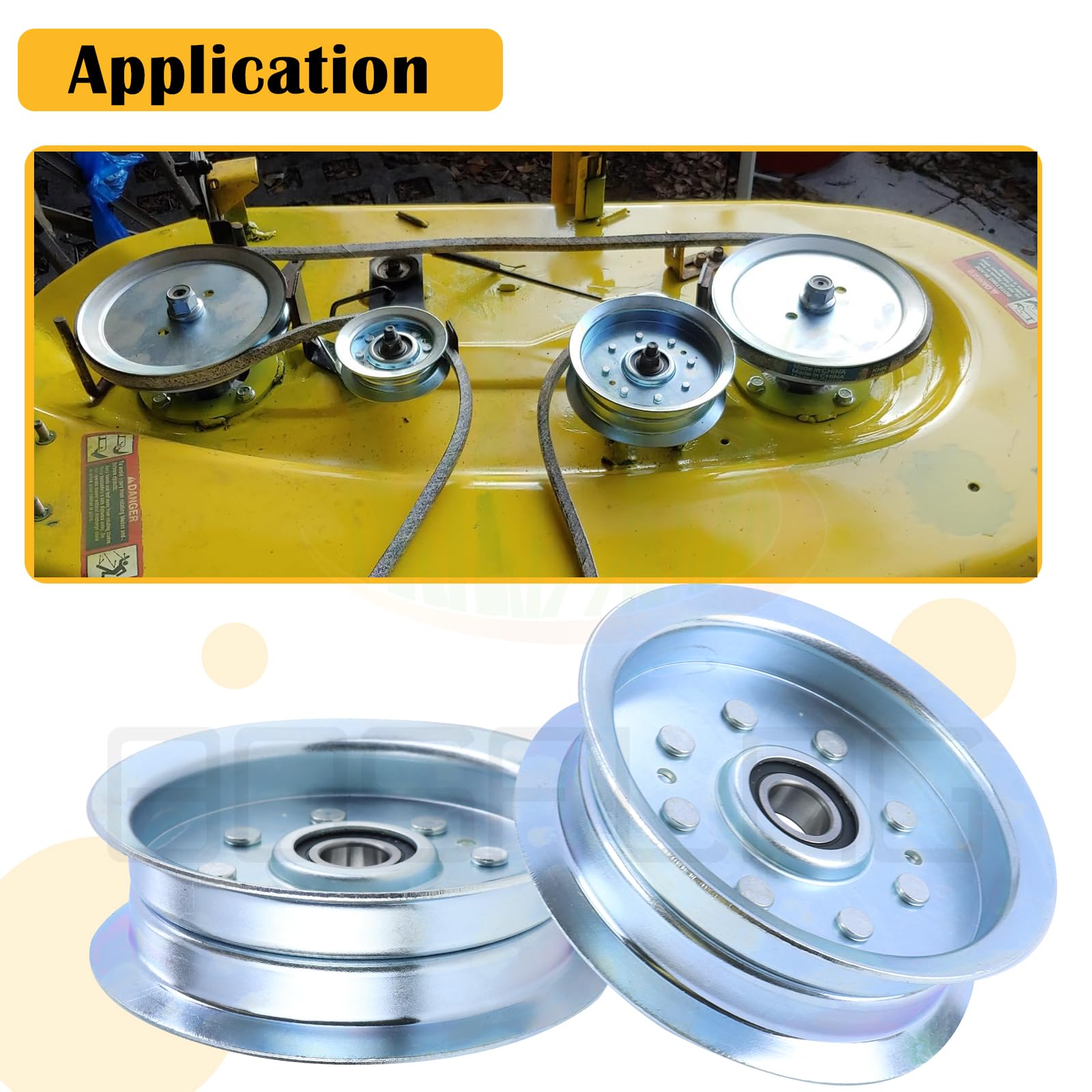 BOSFLAG product package with two pulleys and hardware for ready installation