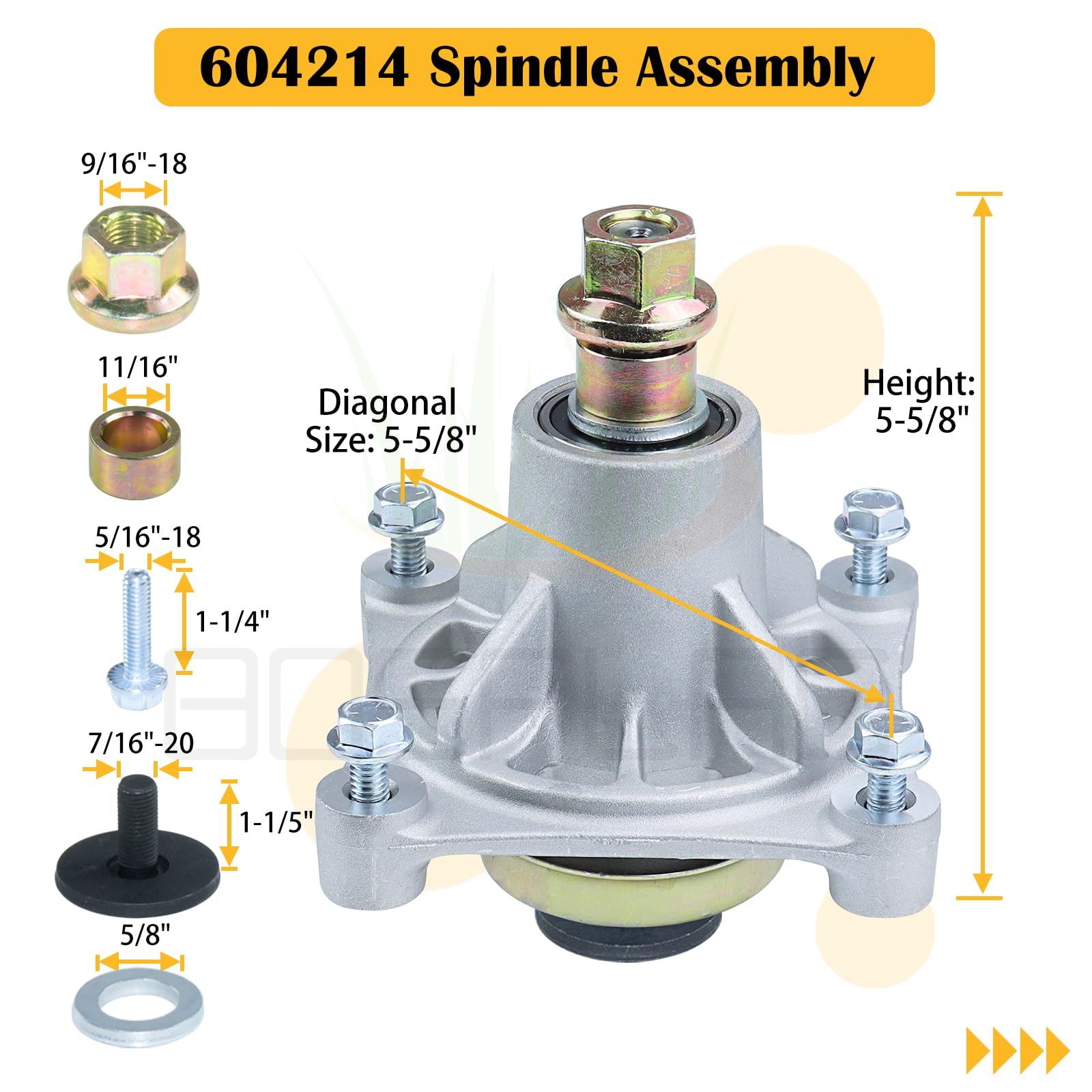 BOSFLAG kit components arranged to show included spindles pulleys and belt