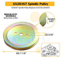 BOSFLAG GX20367 pulley side view with dimensions for correct fitment benefit