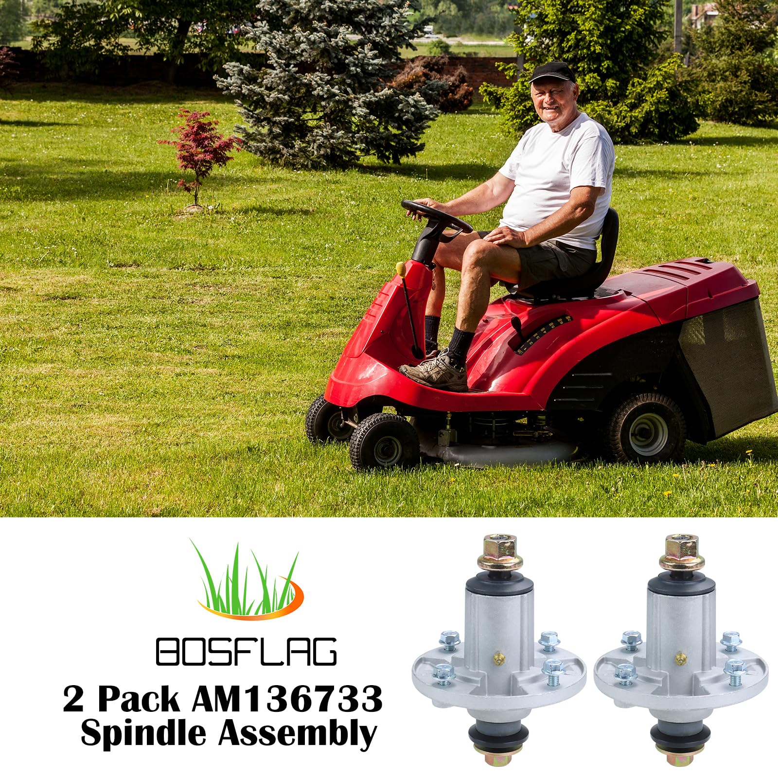 BOSFLAG spindle lifestyle mower in yard showing restored cutting performance