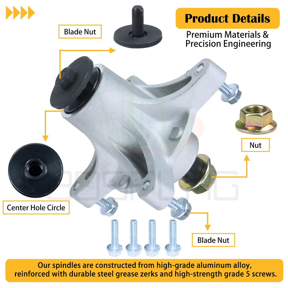 BOSFLAG spindle with pulley mounted demonstrating assembly readiness