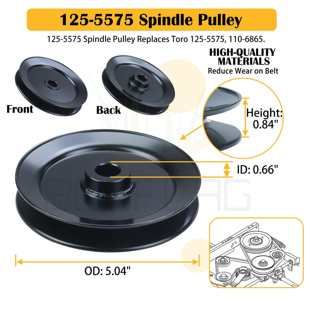 BOSFLAG spindle pulley detail image showing dimensions for correct replacement