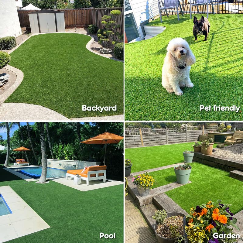 Boshuele turf beside ruler to show 3FT x 10FT size and simple fit customization