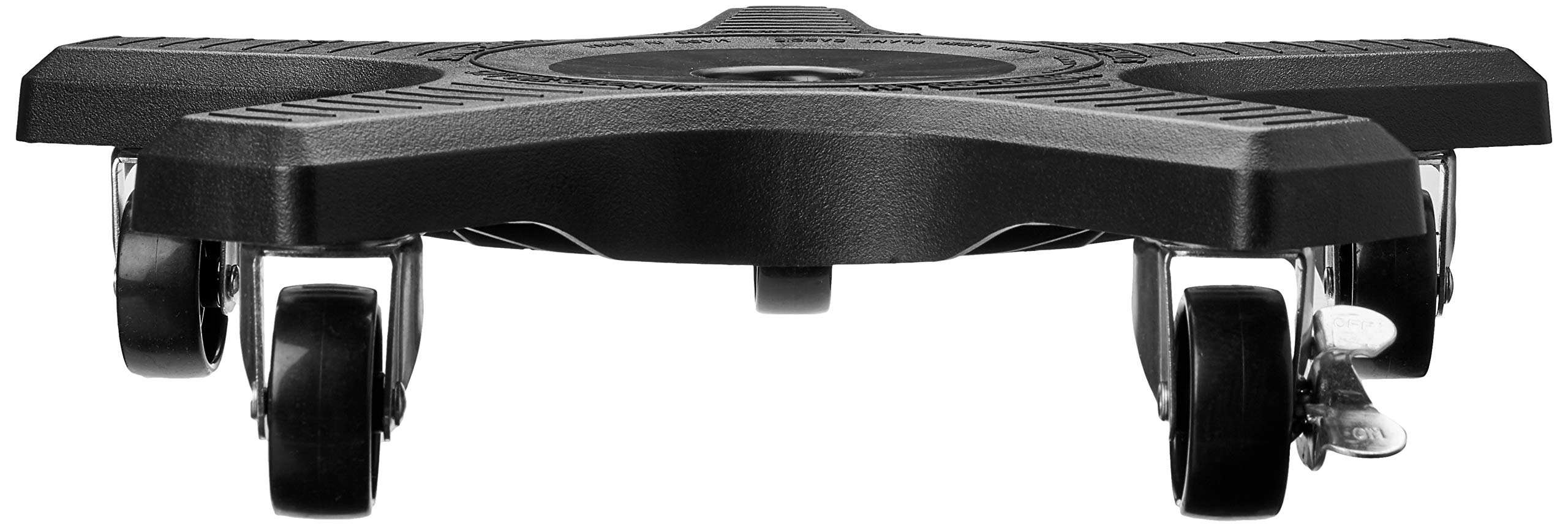 Bosmere caster locking wheel highlighted to show secure hold and anti-roll benefit
