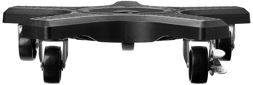 Bosmere caster locking wheel highlighted to show secure hold and anti-roll benefit