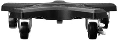 Bosmere caster locking wheel highlighted to show secure hold and anti-roll benefit