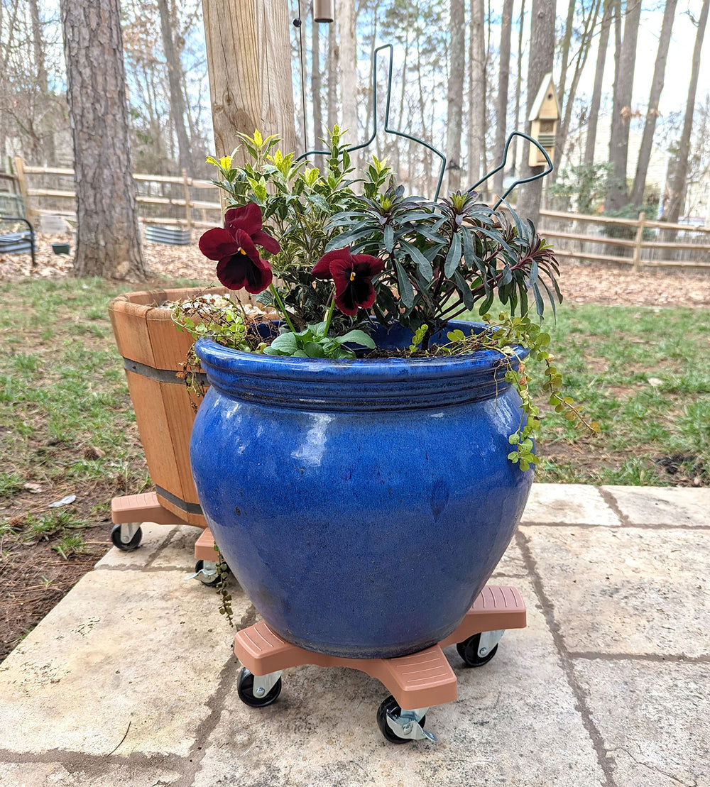Bosmere plant caddie shown with tape measure and hand for clear size comparison