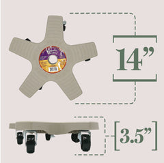 Bosmere caddie size comparison with ruler showing 14-inch platform for correct fit
