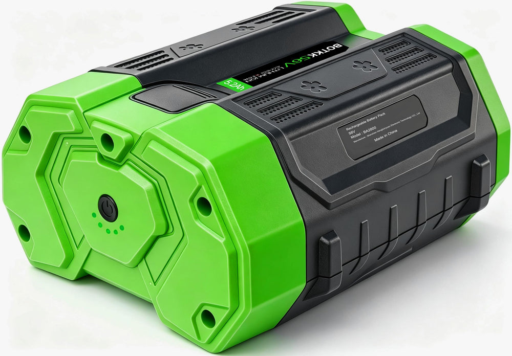 BOTKK front view of 56V 5.2Ah replacement battery showing compact design and fit