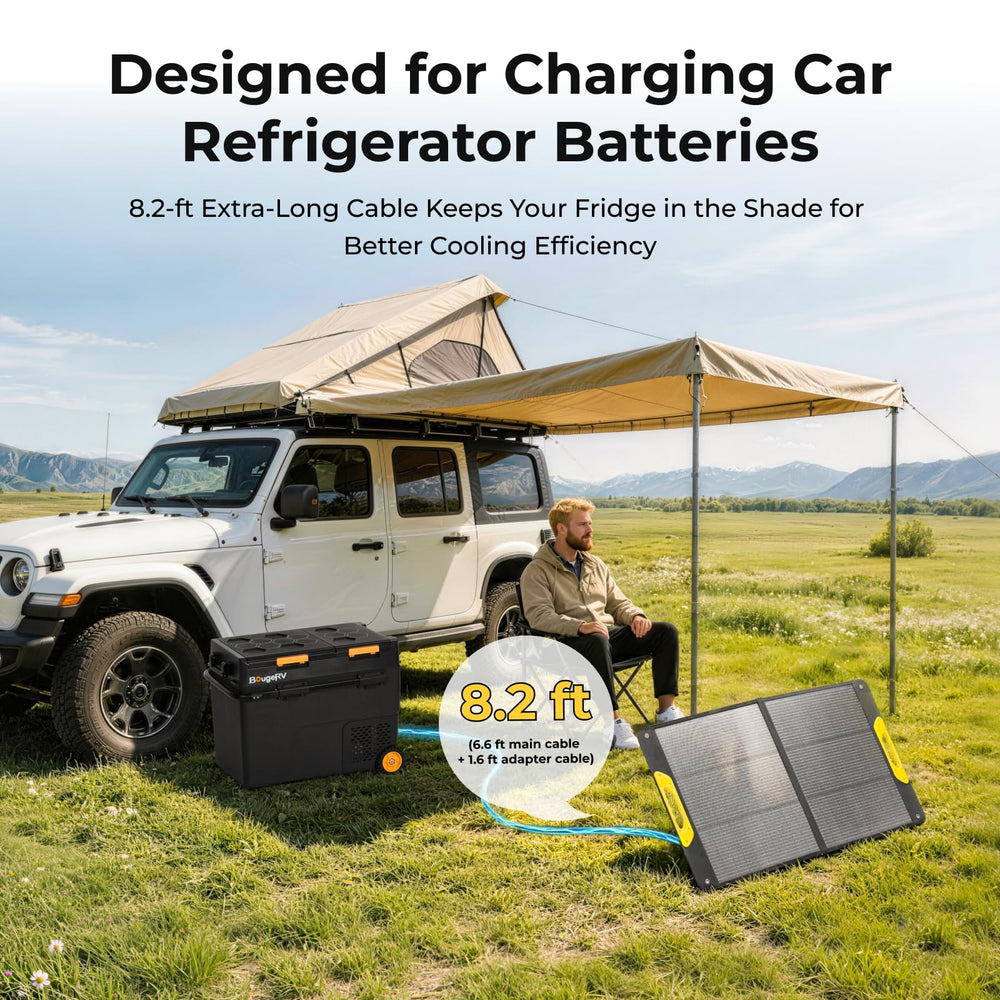 BougeRV folded panel side with built-in handles illustrating easy transport benefit