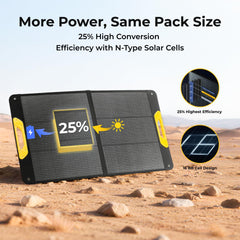 BougeRV unfolded 100W solar panel full spread capturing high-efficiency N-type cells benefit