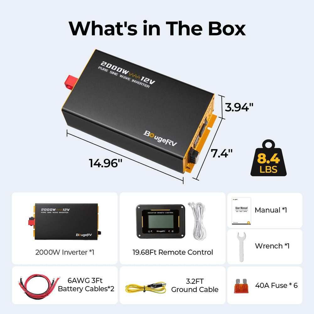 BougeRV product label with technical specs for quick reference and safety