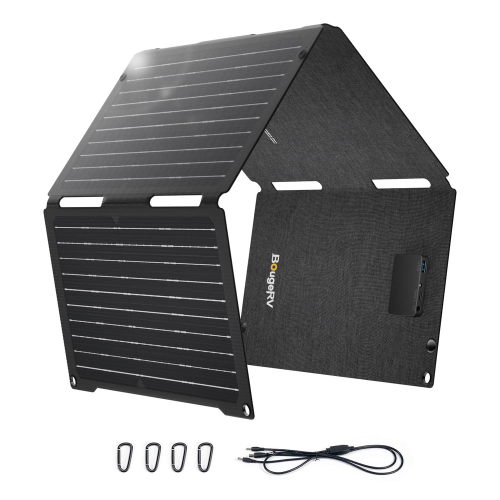 BougeRV front folded panel showing compact portability and easy storage benefit