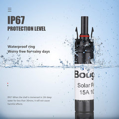 BougeRV male connector lock detail demonstrating secure connection and vibration resistance
