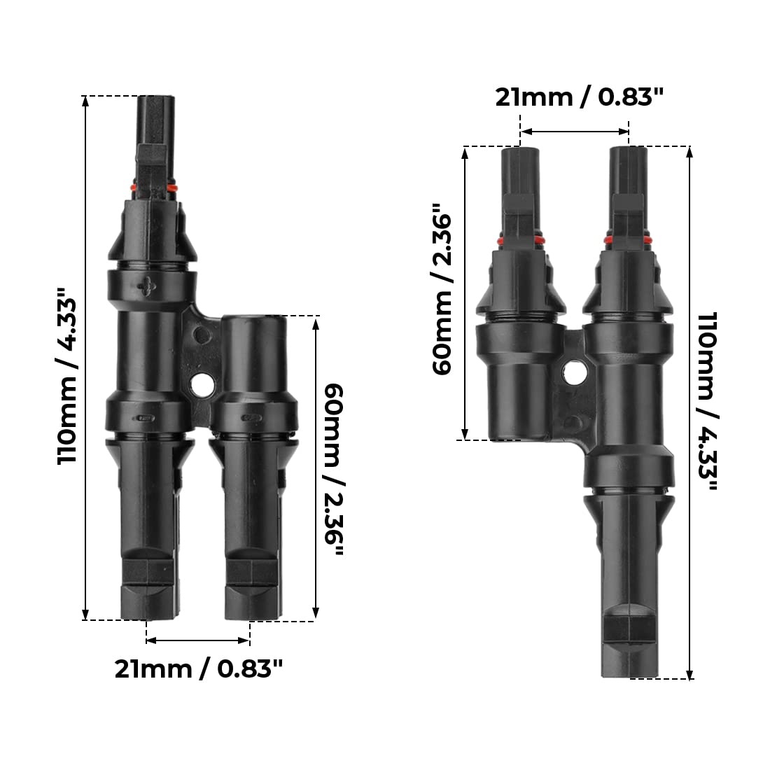 BougeRV connector beside 10 AWG cable showing size compatibility