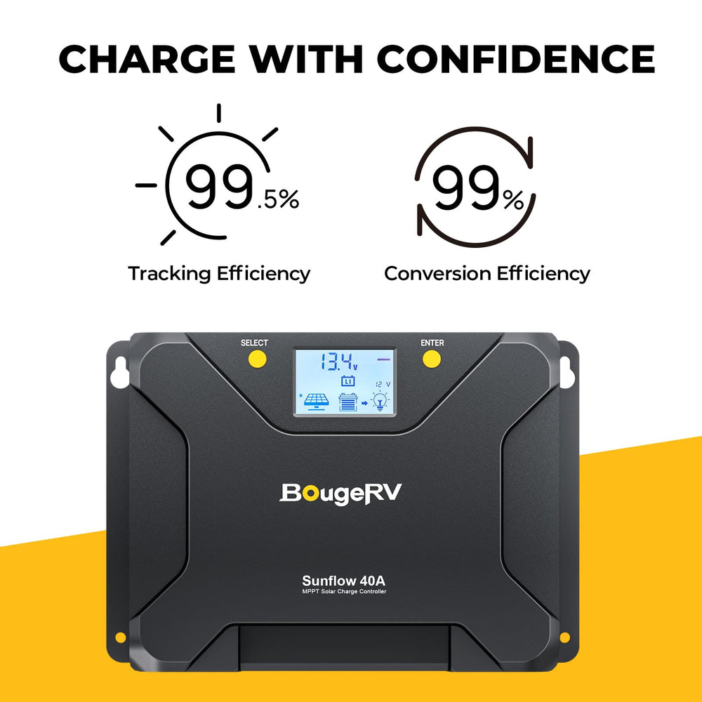 BougeRV Sunflow beside a battery and inverter showing size and system scale