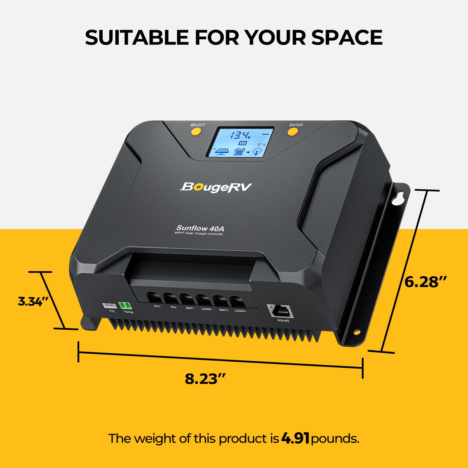 BougeRV Sunflow retail box with manual and accessories ready for quick setup