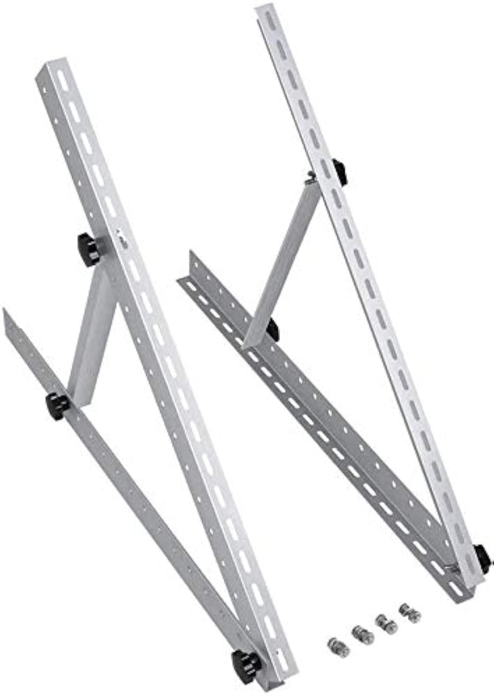 BougeRV front view of tilt mount showing sturdy aluminum frame and portable design benefit