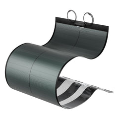 BougeRV Yuma front view showing thin flexible panel and compact footprint benefit