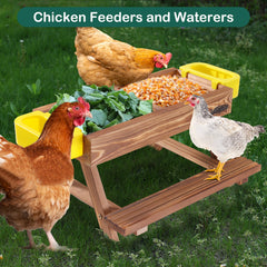 Boulphia chickens using feeder in coop demonstrating reduced spillage and comfort