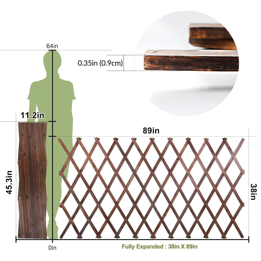Bounmer trellis close-up of carbonized wood grain and reinforced thickness benefit