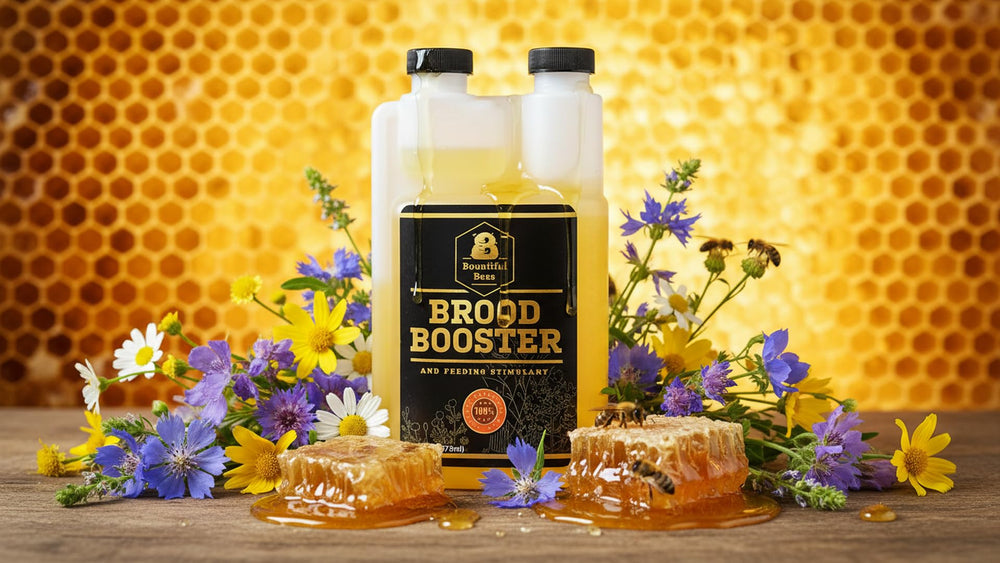 Bountiful Bees back label with directions and safe-use guidance