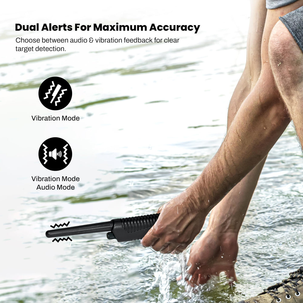 bounty hunter pinpointer tip closeup highlighting precise detection accuracy benefit
