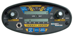 Bounty Hunter QD2 display close-up with 9-segment ID and depth readout for accurate digs