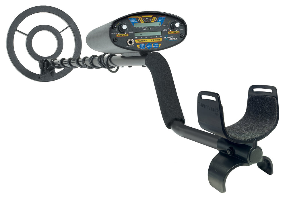 Bounty Hunter QD2 front view showing coil and ergonomic shaft for comfortable hunting