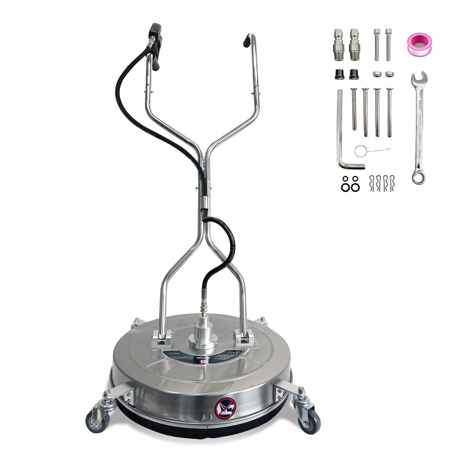 BouPower front view of surface cleaner showing wide 24-inch cleaning path and control