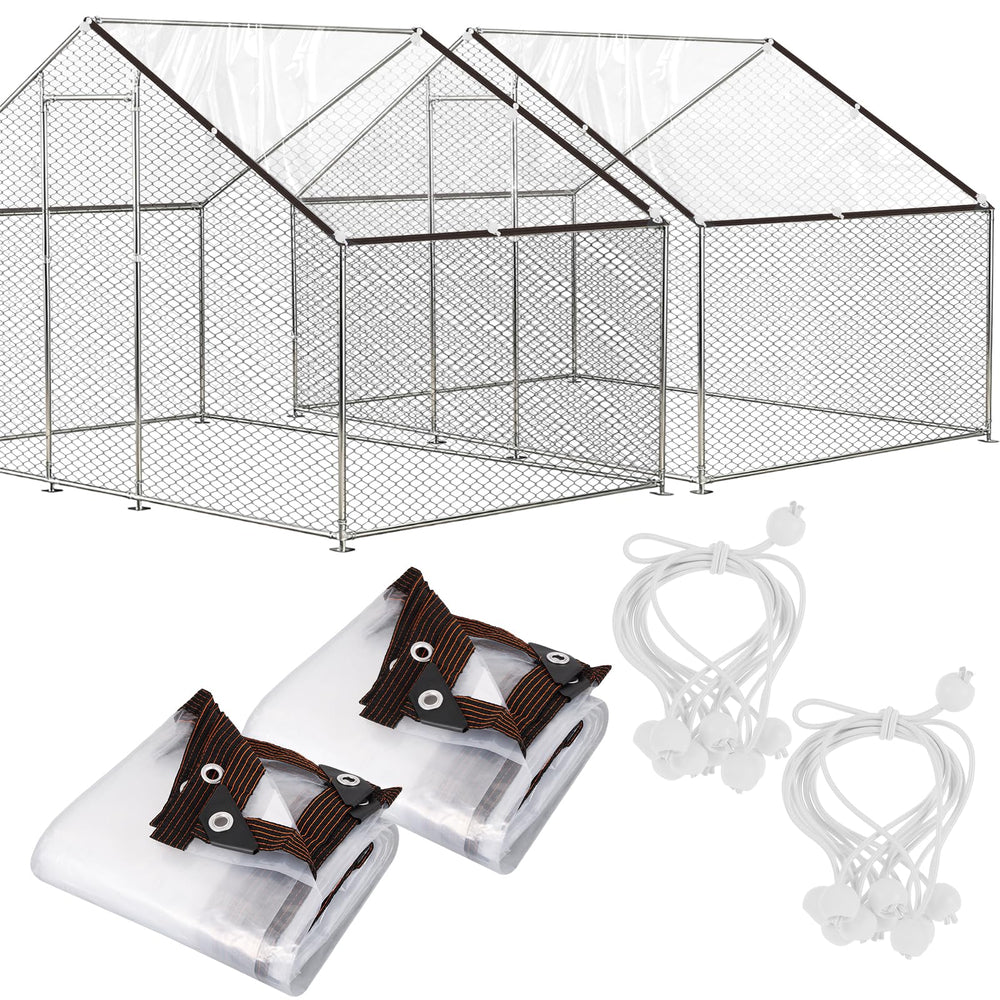 BOUTICOL front view of cover protecting coop from rain and snow
