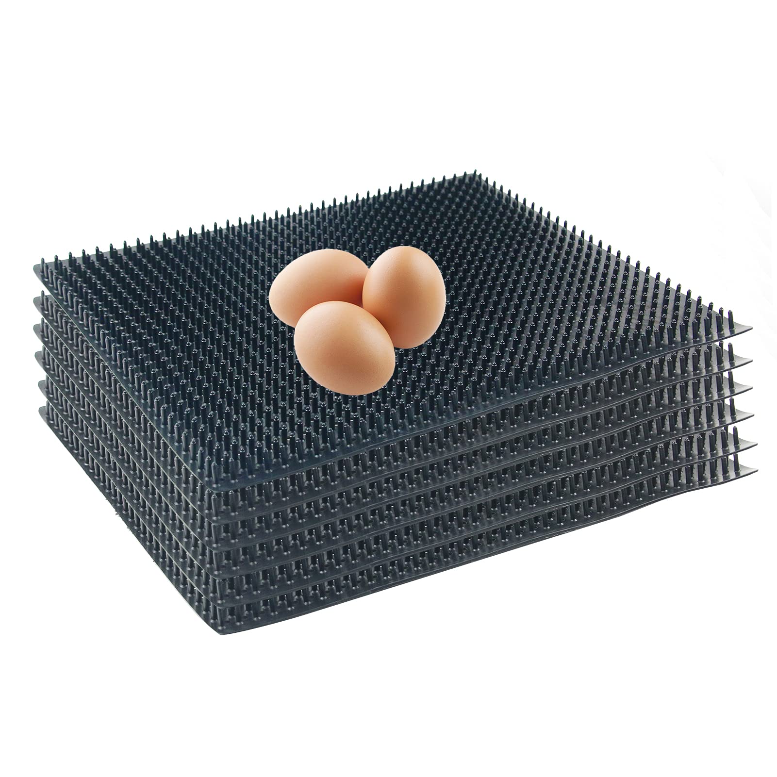 BOUTICOL front view of six black nesting pads showing neat stack and space-saving benefit