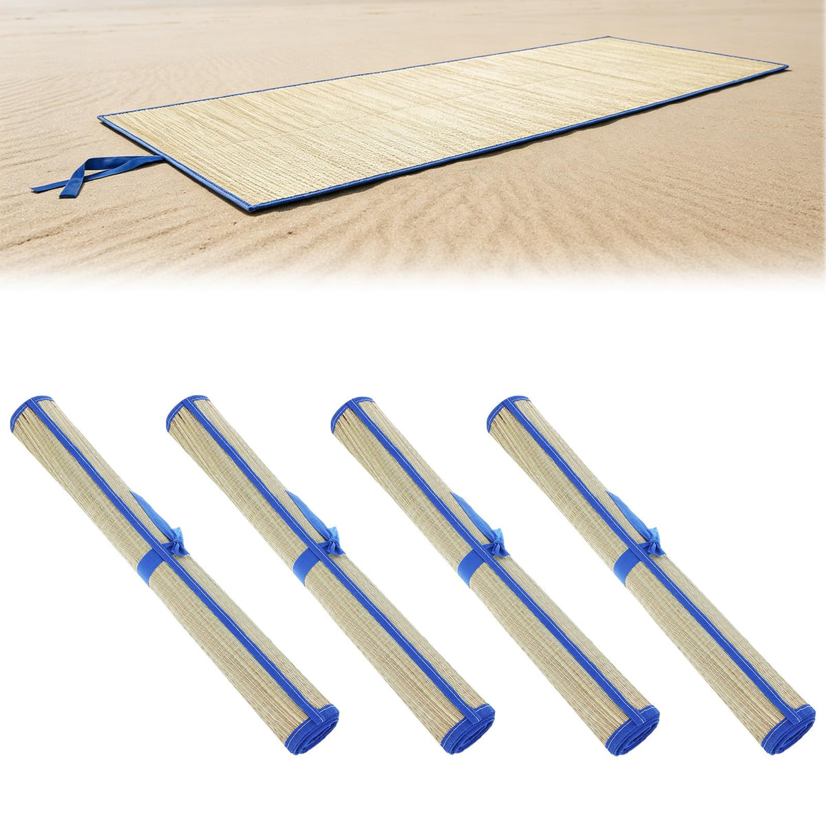 BOUTICOL front view of 4-pack mats showing compact pack and handle for easy transport
