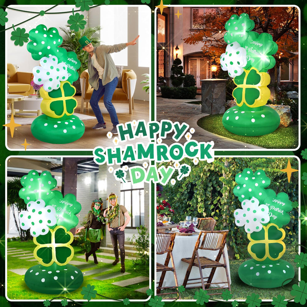 Boveco shamrock next to person showing 6-foot scale for size reference