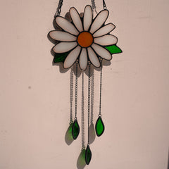 BOXCASA daisy hanging in window casting colorful light into room