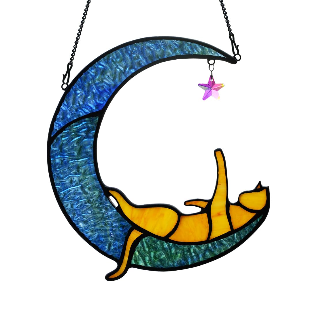 BOXCASA front view of orange cat suncatcher showcasing bright silhouette and charm