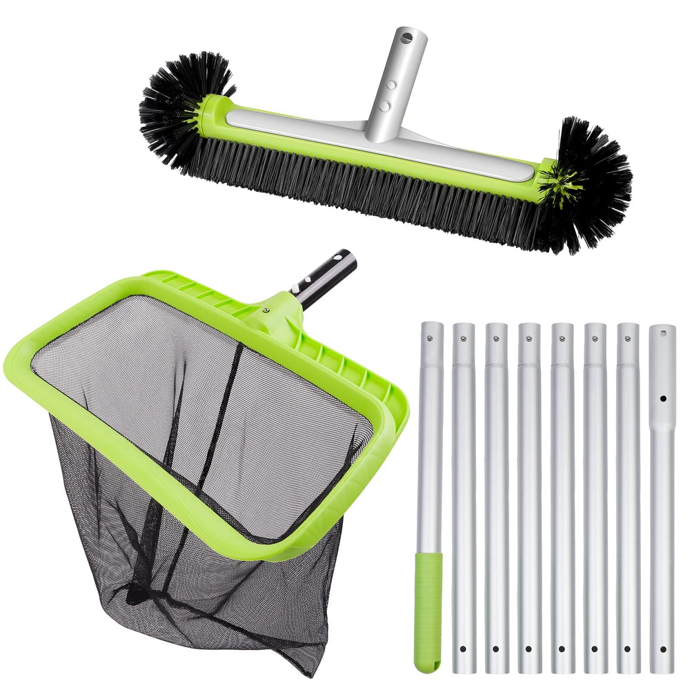 BoxedHome front view of full pool cleaning kit, shows included tools and benefits