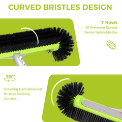 BoxedHome detailed view of 17.5 inch rounded brush head, scrubs walls and corners