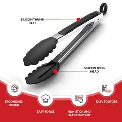 Boxiki Kitchen close-up of silicone tips protecting cookware and gripping food