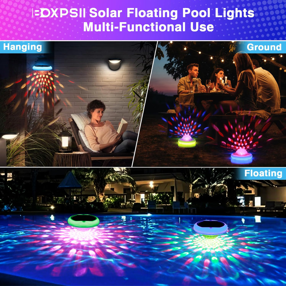 BOXPSII hanging on patio eave as ambient light for outdoor entertaining