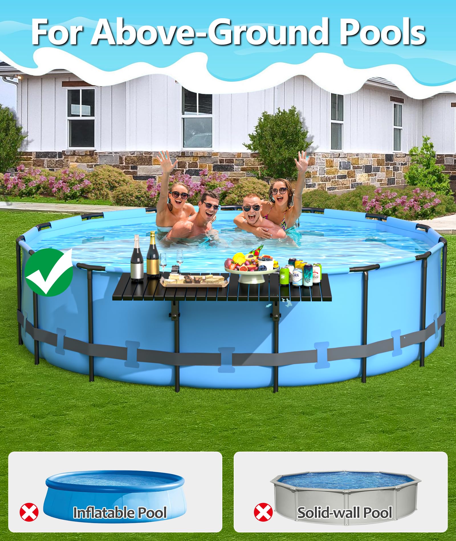 BoYata pool bar galvanized surface closeup for rust-resistant durability