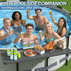 BoYata pool bar close-up of weather-resistant tabletop texture and wipe-clean finish