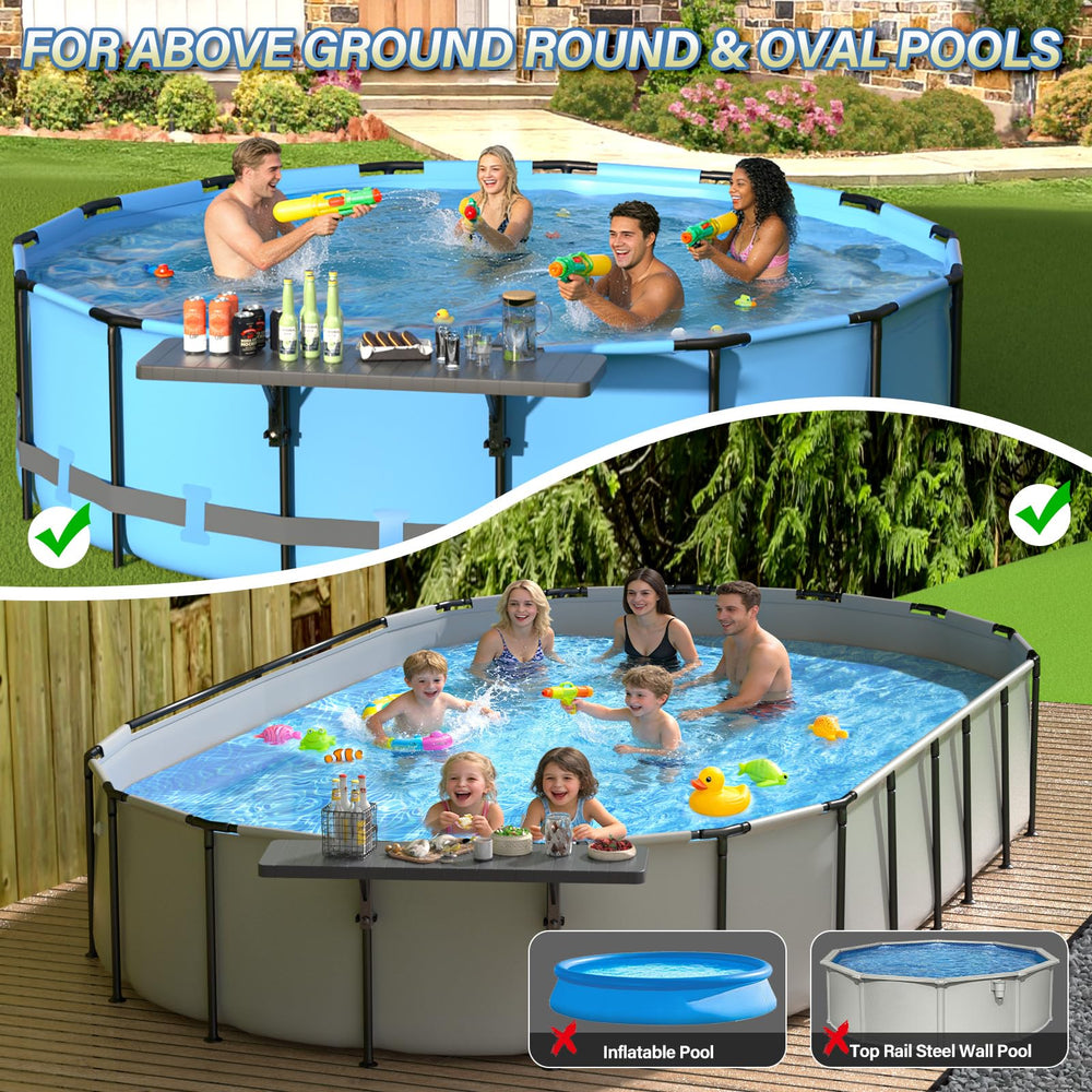 BoYata pool bar mounted on pool rail side profile demonstrating secure fit